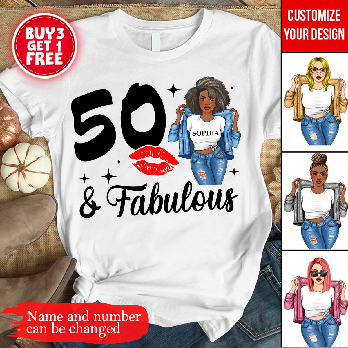 50th Birthday Shirts, Custom Birthday Shirts, Turning 50 Shirt, Gifts For Women Turning 50, 50 And Fabulous Shirt, 50th Birthday Shirts For Her-YPT-TLT