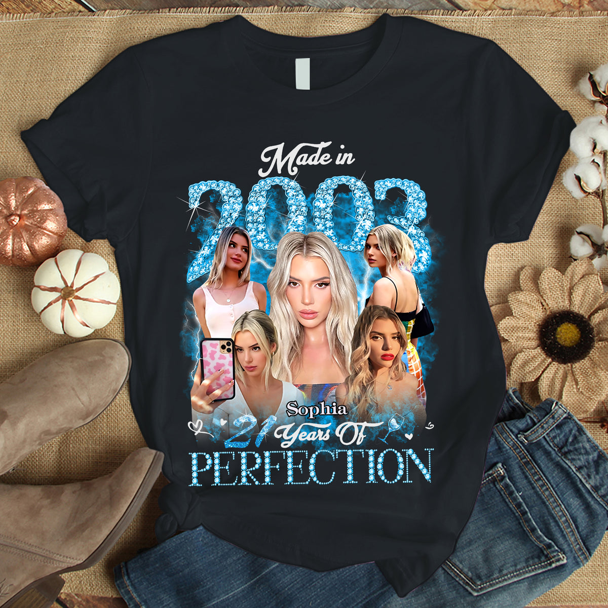 21st Birthday Shirts, Custom Birthday Shirts, Turning 21 Shirt, Gifts For Women Turning 21, 21 And Fabulous Shirt, 2003 Shirt, 21st Birthday Shirts For Her-YPT-TLT