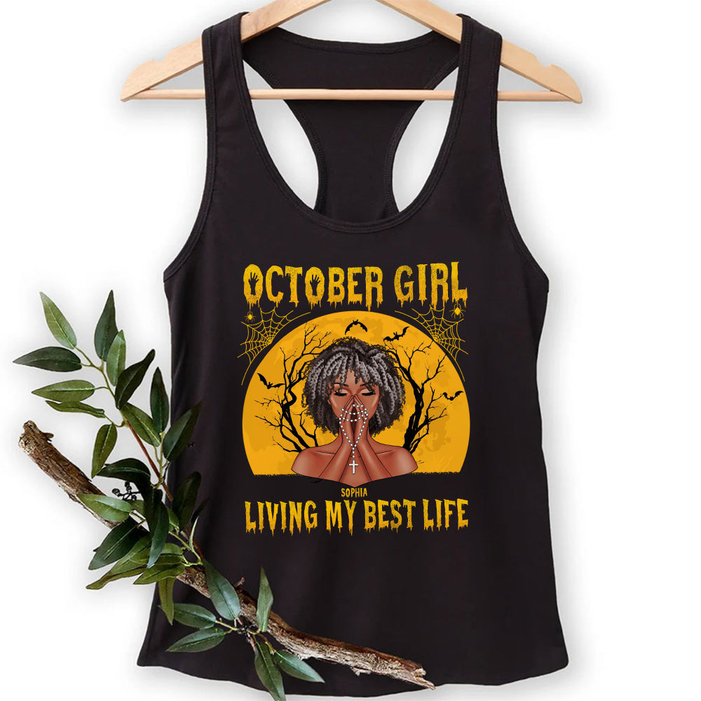 October Birthday Shirt, Custom Birthday Shirt, Queen Was Born In October Birthday Shirts For Woman