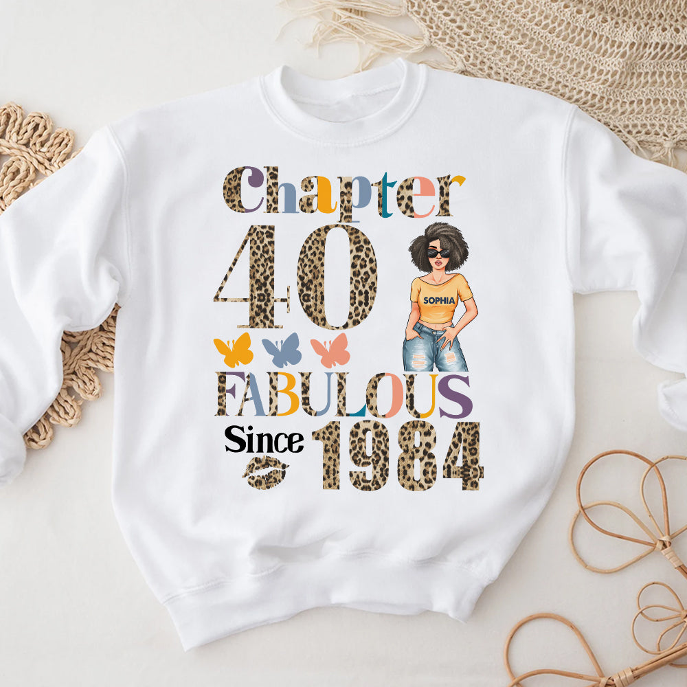 Chapter 40, Fabulous Since 1984 40th Birthday Unique T Shirt For Woman, Custom Birthday Shirt, Her Gifts For 40 Years Old , Turning 40 Birthday Cotton Shirt - YPT-HCT