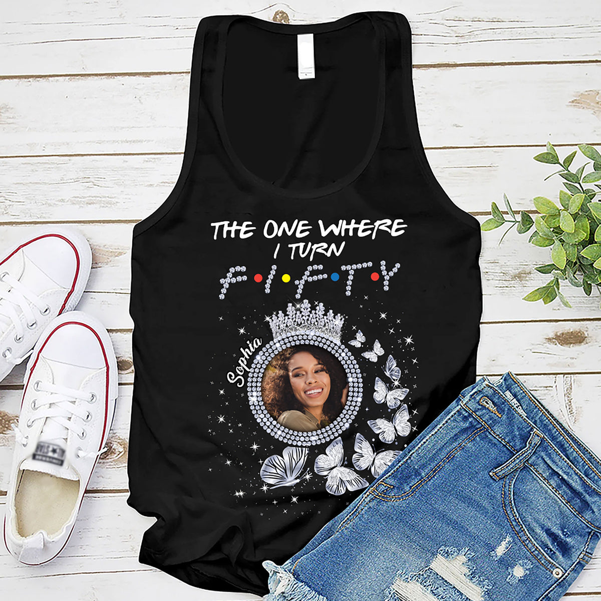 Custom Face Photo 50&#39;s Birthday Shirt, 50th Birthday Unique T Shirt For Woman, Custom Birthday Shirt, Her Gifts For 50 Years Old, Custom Picture Tee, Personalized Birthday Shirt-YPT-HMT