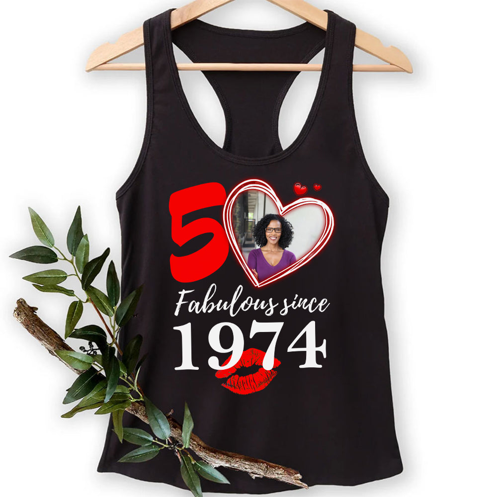 Chapter 50, Fabulous Since 1974 50th Birthday Unique T Shirt For Woman, Custom Birthday Shirt, Her Gifts For 50 Years Old , Turning 50 Birthday Cotton Shirt - HCT
