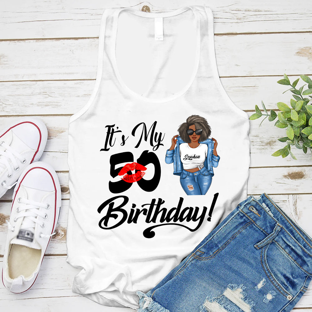 50th Birthday Unique T Shirt For Woman, Custom Birthday Shirt, Her Gifts For 50 Years Old, Custom Picture Tee, Personalized Birthday Shirt-YPT-HMT
