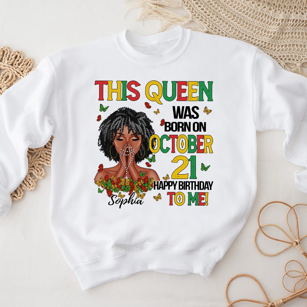 October Birthday Shirt, Custom Birthday Shirt, Queen Was Born In October Birthday Shirts For Woman