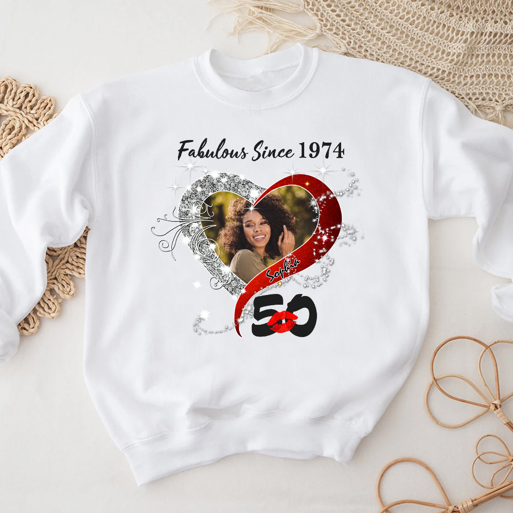 Custom Photo 50&#39;s Birthday Shirt, 50th Birthday Unique T Shirt For Woman, Custom Birthday Shirt, Her Gifts For 50 Years Old, Custom Picture Tee, Personalized Birthday Shirt-YPT-TLQ