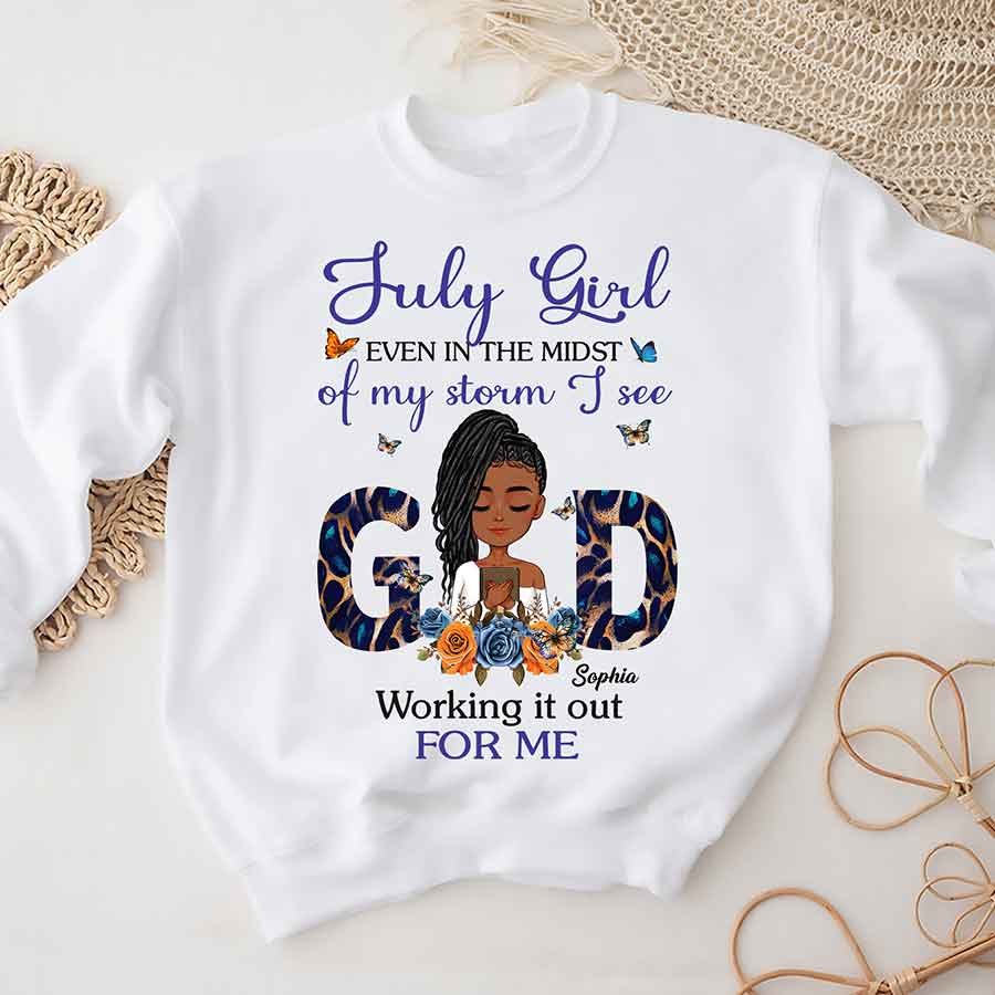 Custom July Birthday Shirt For Woman, Queens Are Born In July Gifts, Melanin Afro Woman Shirt, Black Girl Tee, Afro Queen Gift-YPT-ALK