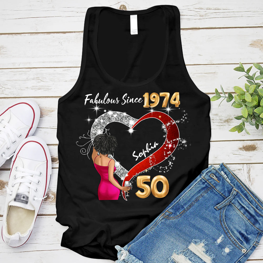 Chapter 50, Fabulous Since 1974 50th Birthday Unique T Shirt For Woman, Her Gifts For 50 Years Old , Turning 50 Birthday Cotton Shirt - HMT