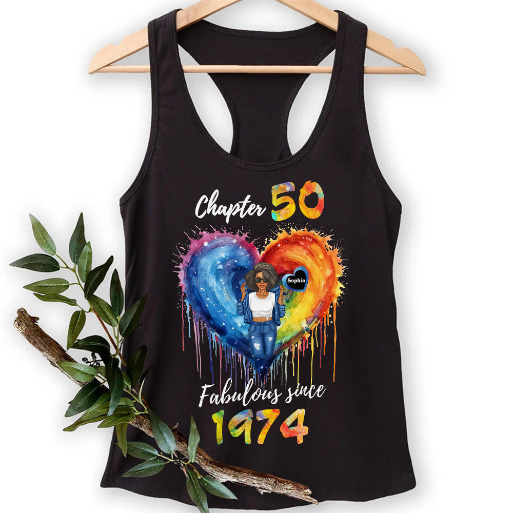 Chapter 50, Fabulous Since 1974 50th Birthday Unique T Shirt For Woman, Her Gifts For 50 Years Old , Turning 50 Birthday Cotton Shirt - ALK