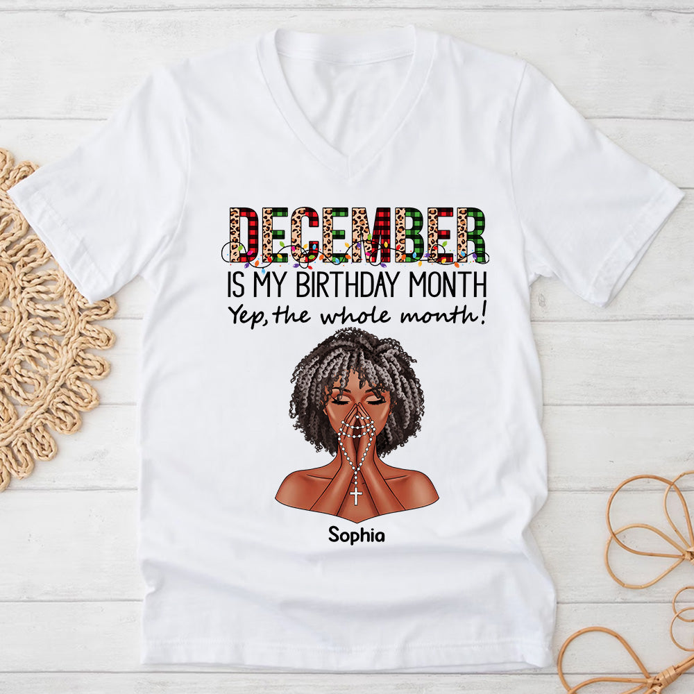 Custom December Birthday Shirt For Woman, Queens Are Born In December Gifts, Melanin Afro Woman Shirt, Black Girl Tee, Afro Queen Gift