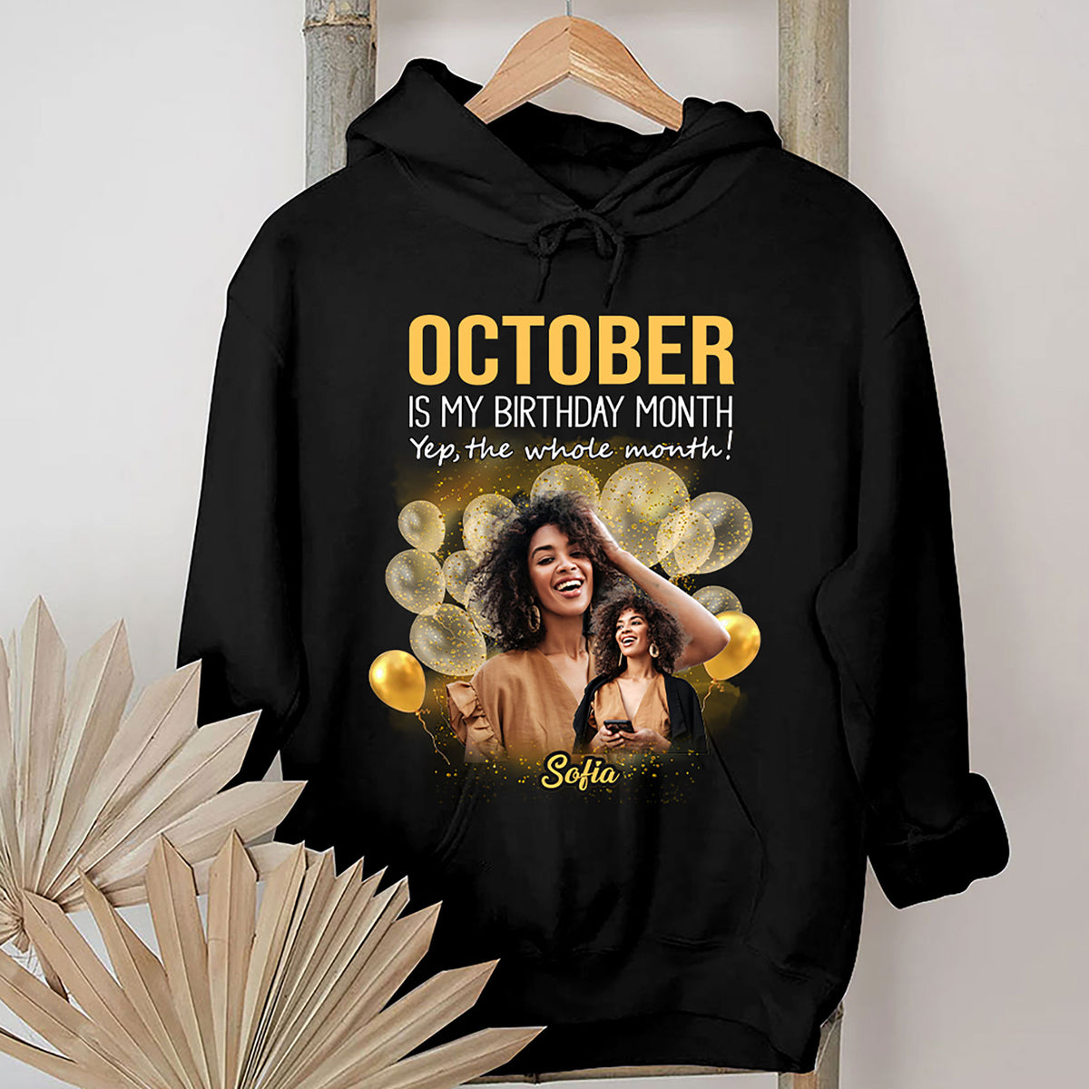 Custom Face Photo October Birthday Shirt, Custom Birthday Shirt, Queens are Born In October, October Birthday Shirts For Woman, October Birthday Gifts-YPT-HMT