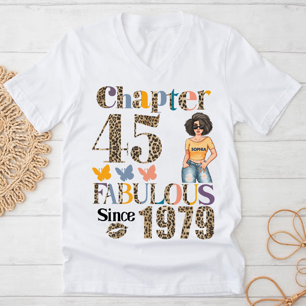 Chapter 45, Fabulous Since 1979 45th Birthday Unique T Shirt For Woman, Custom Birthday Shirt, Her Gifts For 45 Years Old , Turning 45 Birthday Cotton Shirt - YPT-HCT