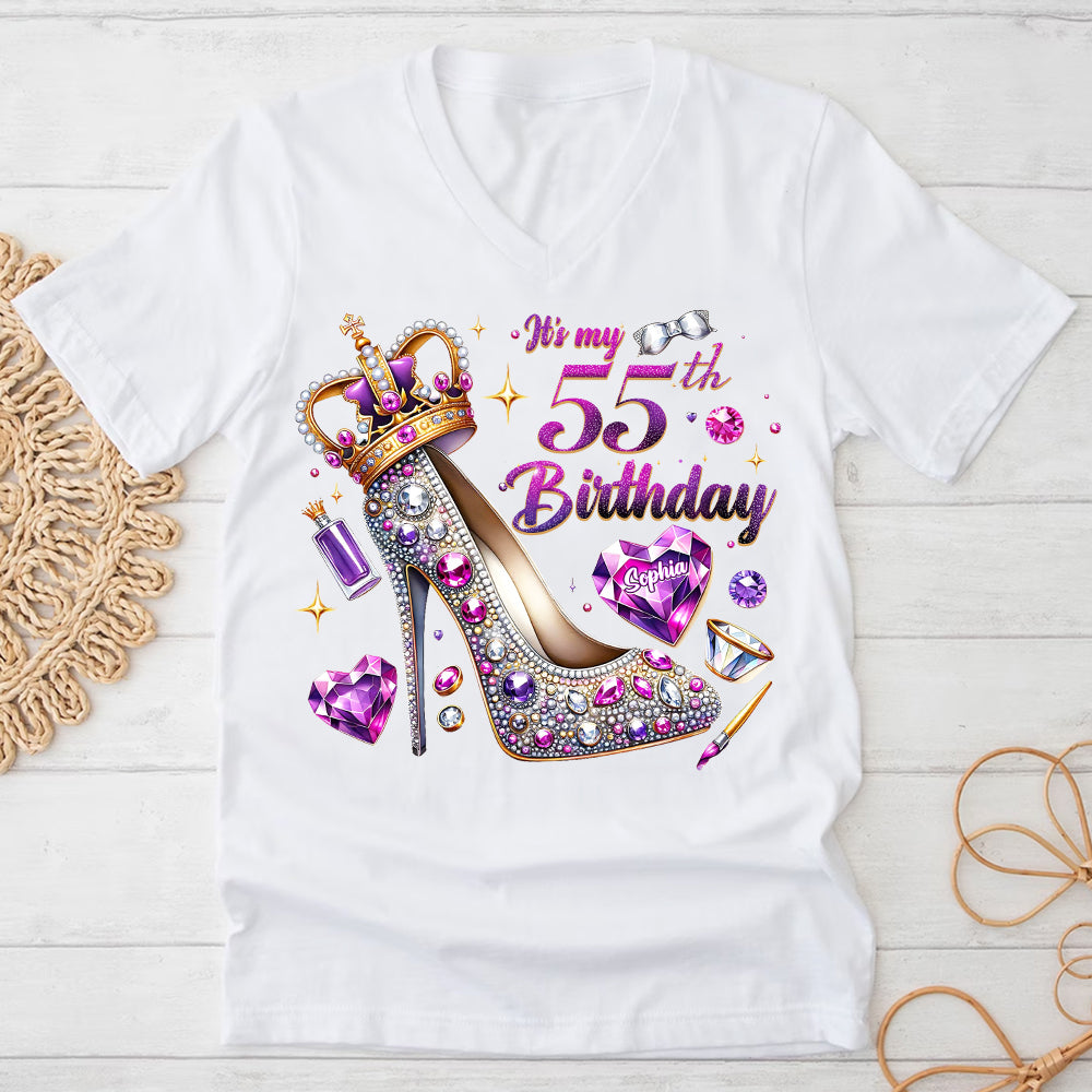 55th Birthday Shirts, Custom Birthday Shirts, Turning 55 Shirt, Gifts For Women Turning 55, 55 And Fabulous Shirt, 55th Birthday Shirts For Her-YPT-ALK