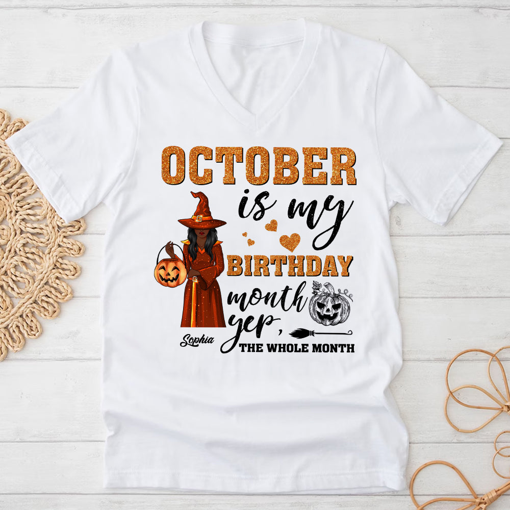 Personalized October Birthday Shirt, Custom Birthday Shirt, Queens are Born In October, October Birthday Shirts For Woman, October Birthday Gifts-YPT-ALK