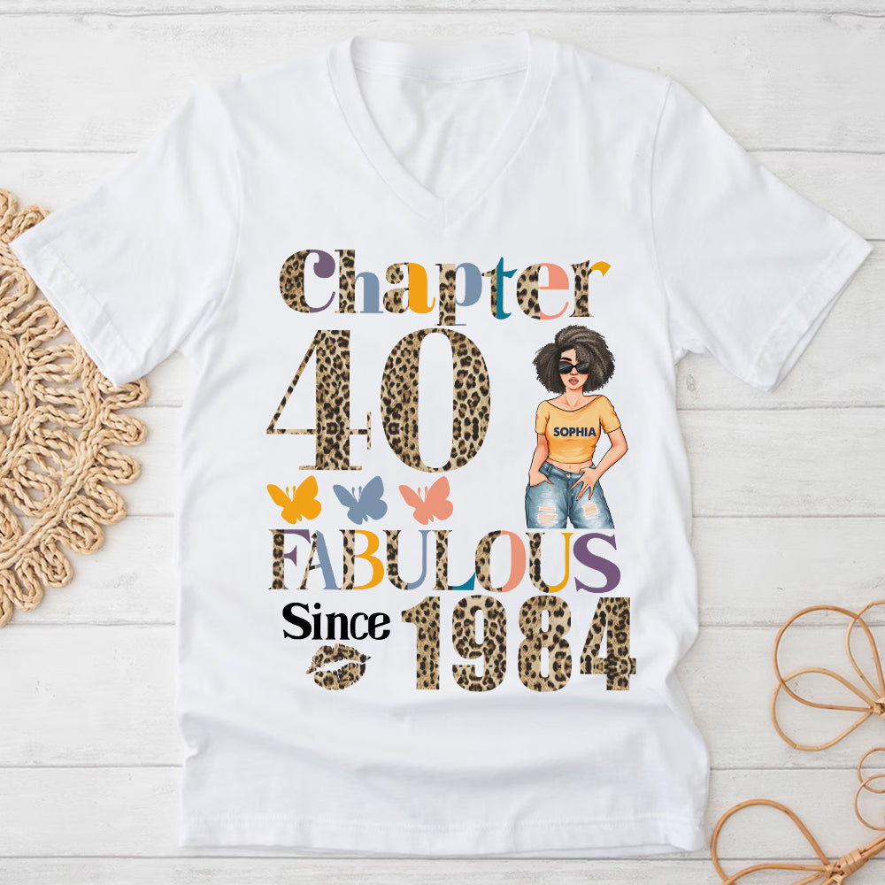 Chapter 40, Fabulous Since 1984 40th Birthday Unique T Shirt For Woman, Custom Birthday Shirt, Her Gifts For 40 Years Old , Turning 40 Birthday Cotton Shirt - YPT-HCT