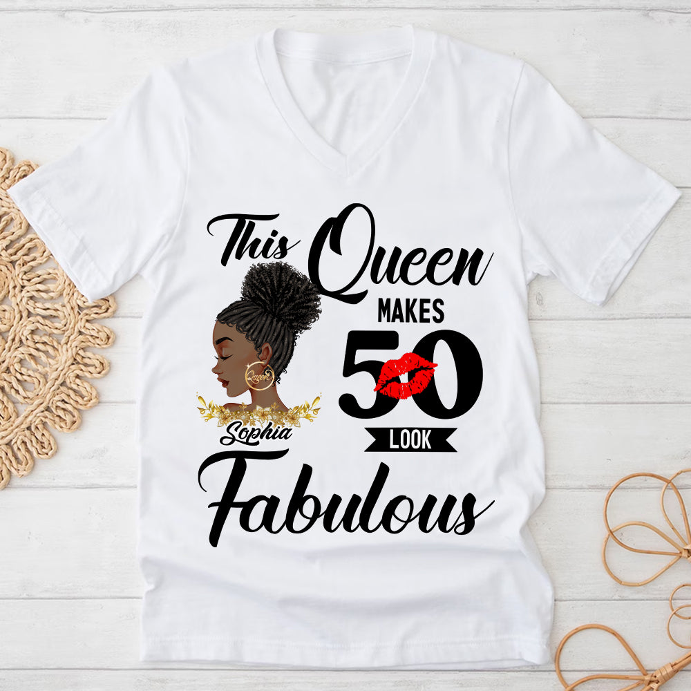 Personalized 50th Birthday Unique T Shirt For Woman, Custom Birthday Shirt, Her Gifts For 50 Years Old , Turning 50 Birthday Cotton Shirt-YPT-HCT