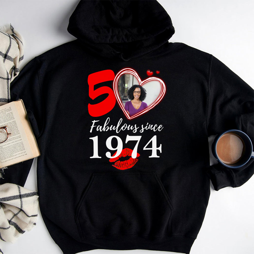 Chapter 50, Fabulous Since 1974 50th Birthday Unique T Shirt For Woman, Custom Birthday Shirt, Her Gifts For 50 Years Old , Turning 50 Birthday Cotton Shirt - HCT