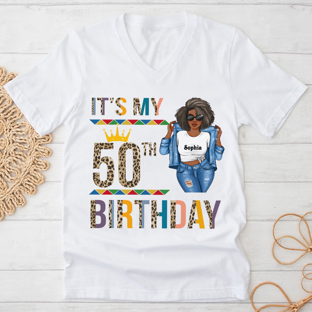 50th Birthday Shirts, Custom Birthday Shirts, Turning 50 Shirt, Gifts For Women Turning 50, 50 And Fabulous Shirt, 50th Birthday Shirts For Her-YPT-HCT