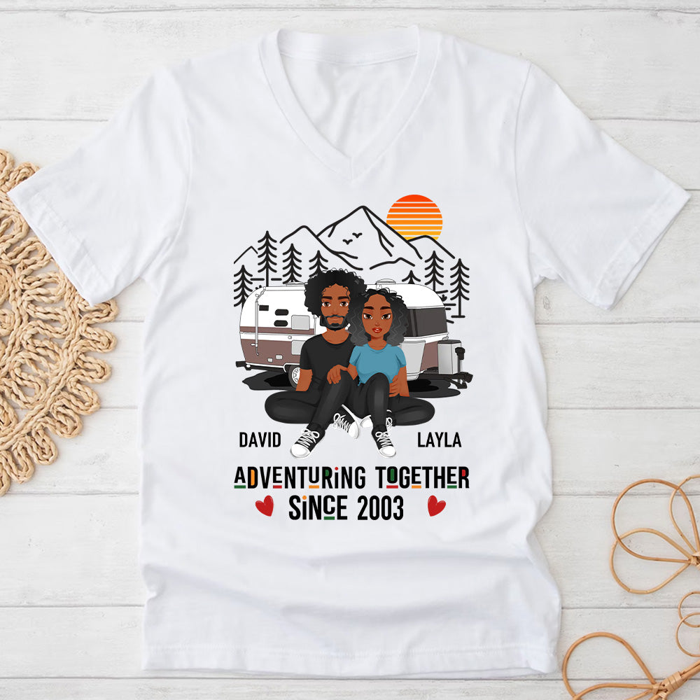Adventuring Together Since Shirt, Custom T Shirt - Camping Couple Shirt, Camping Lover , Couple Gift
