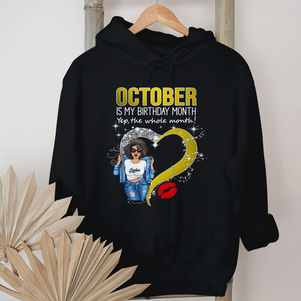 Personalized October Birthday Shirt, Custom Birthday Shirt, Queens was Born In October, October Birthday Shirts For Woman, October Birthday Gifts-YPT-TLQ
