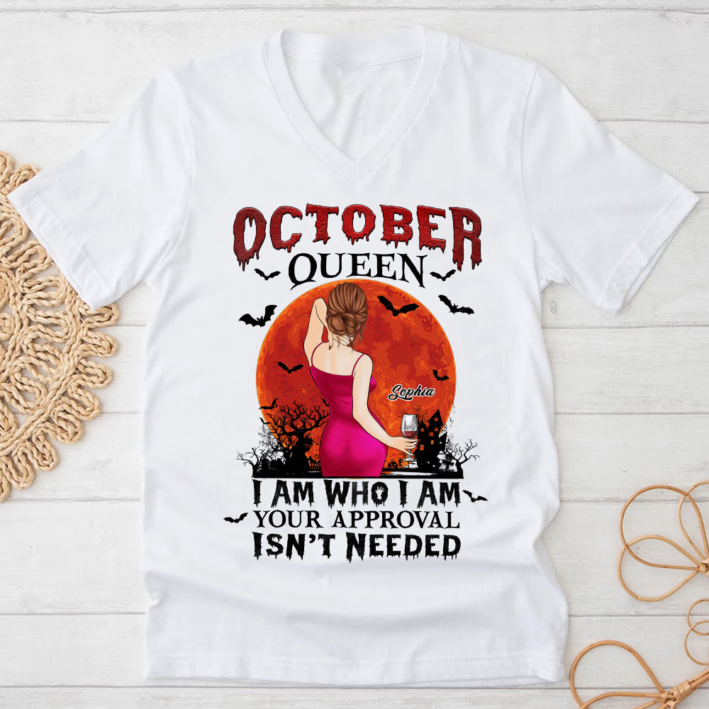 Personalized October Birthday Shirt, Custom Birthday Shirt, Queens are Born In October, October Birthday Shirts For Woman, October Birthday Gifts-YPT-TLQ
