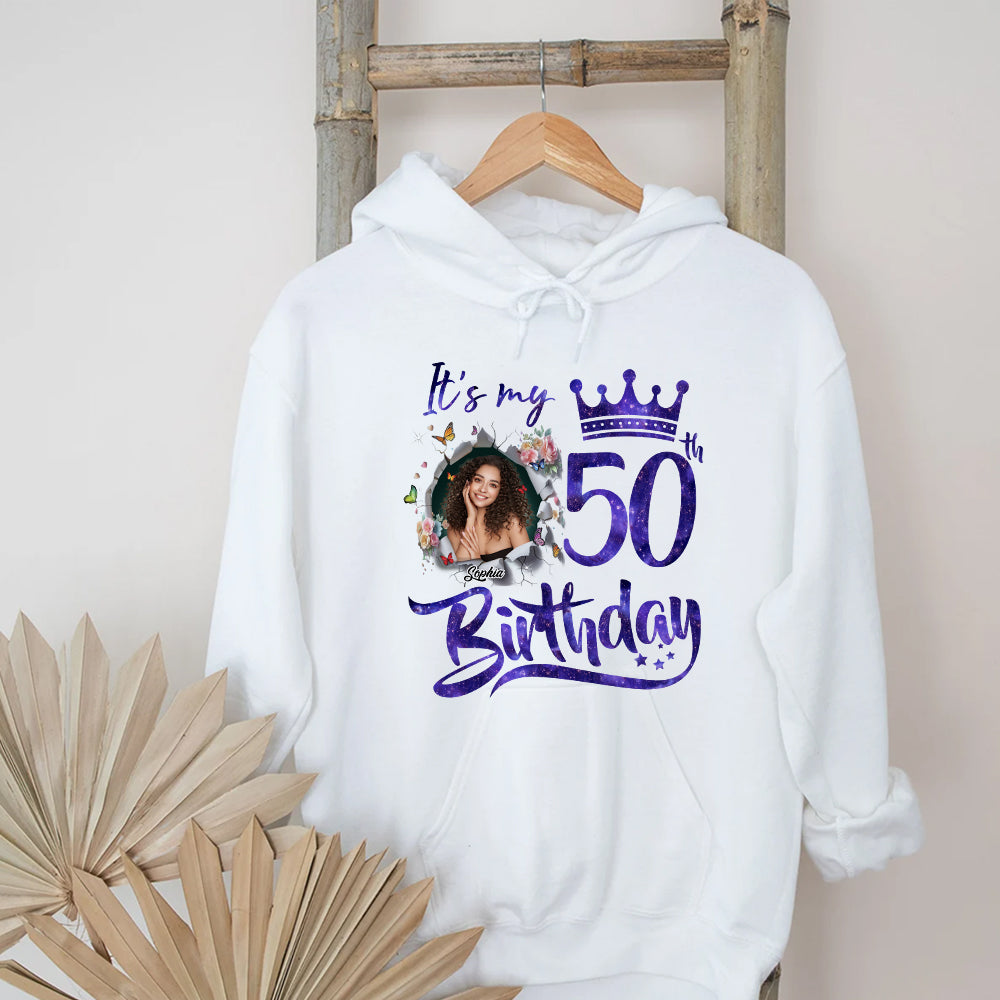 50th Birthday Unique T Shirt For Woman, Custom Birthday Shirt, Her Gifts For 50 Years Old, Custom Picture Tee, Personalized Birthday Shirt-YPT-TLQ
