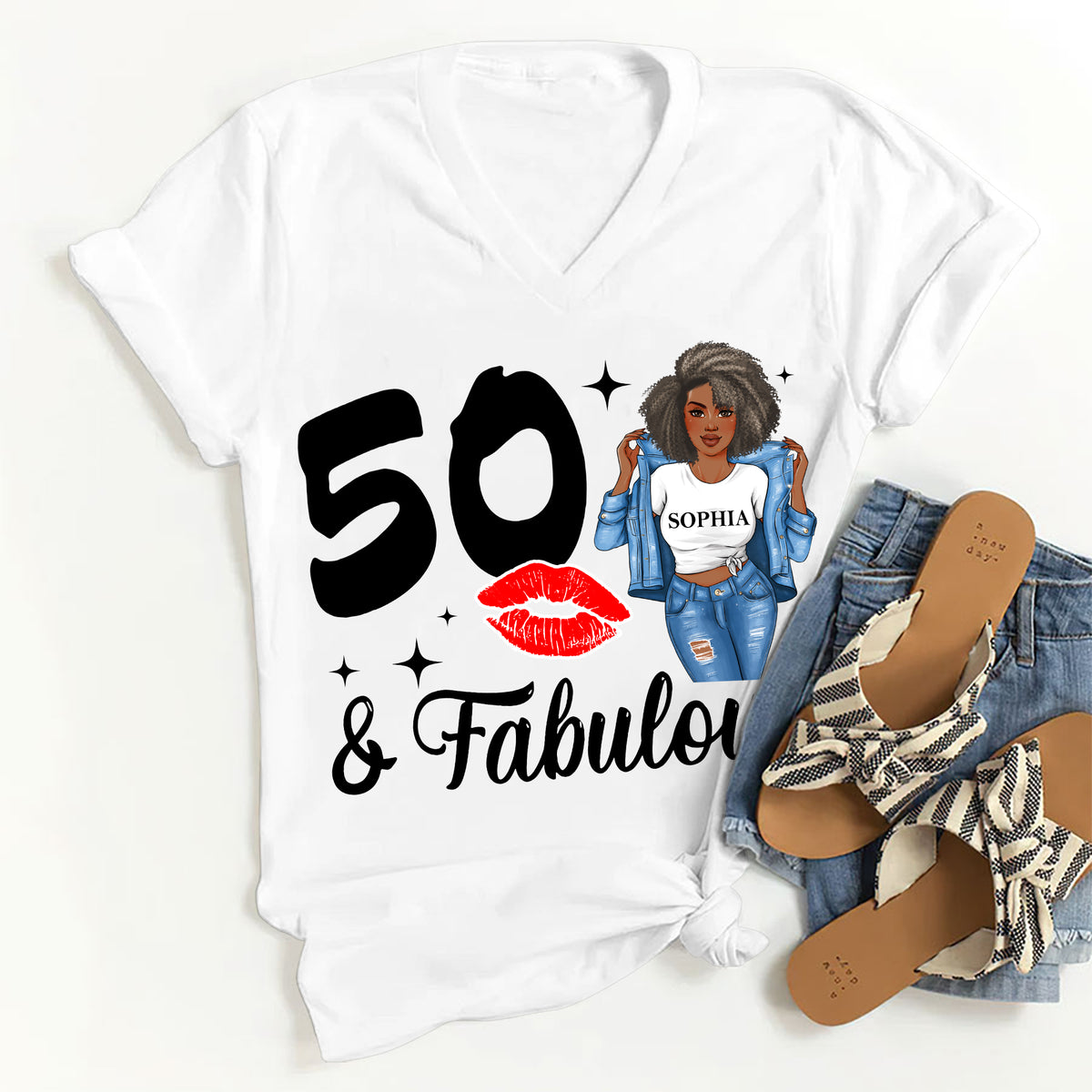 50th Birthday Shirts, Custom Birthday Shirts, Turning 50 Shirt, Gifts For Women Turning 50, 50 And Fabulous Shirt, 50th Birthday Shirts For Her-YPT-TLT