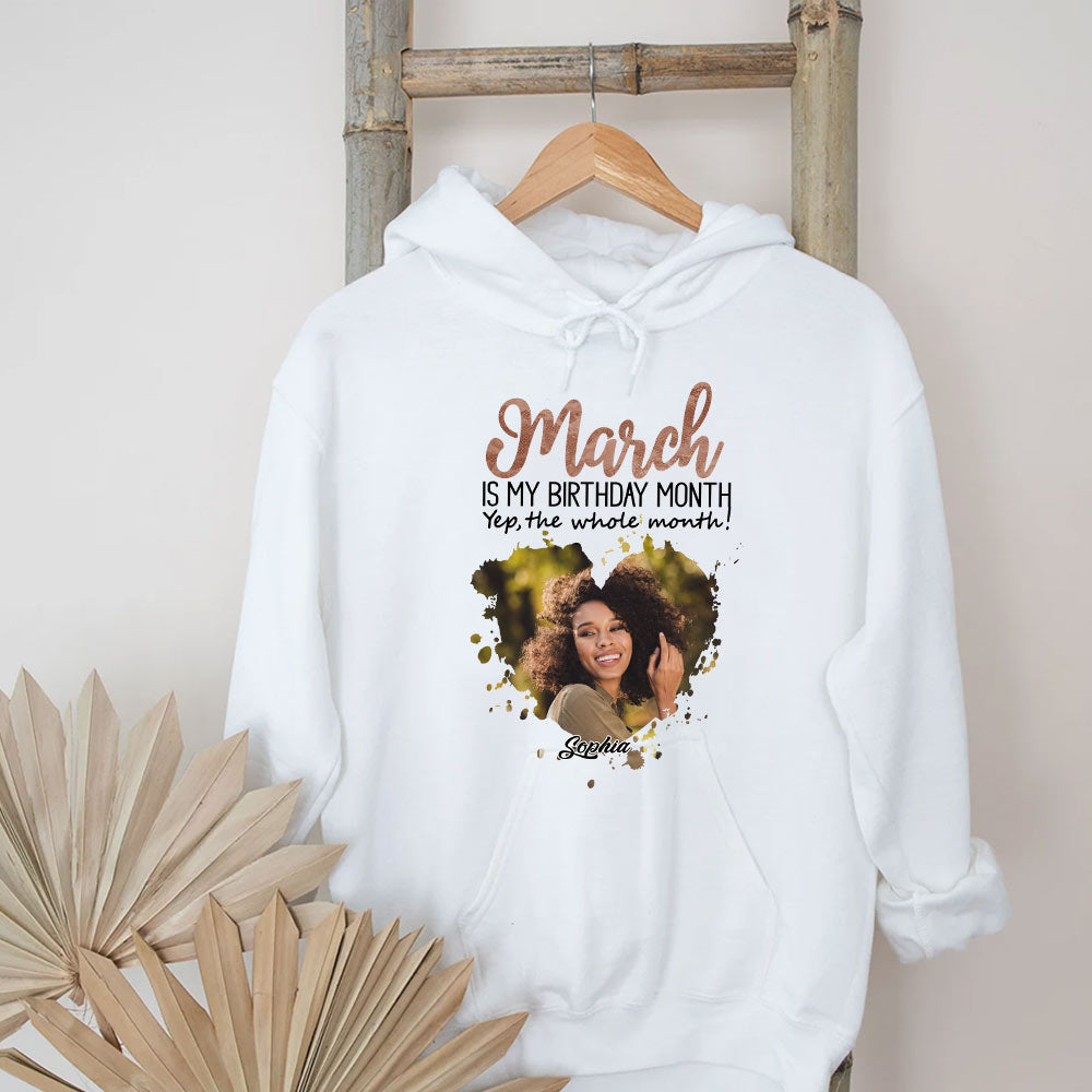 March Birthday Shirt, Custom Birthday Shirt, Queens Born In March, March Birthday Shirts For Woman, March Birthday Gifts, March Is My Birthday Month, Yep The Whole Month-YPT-HCT