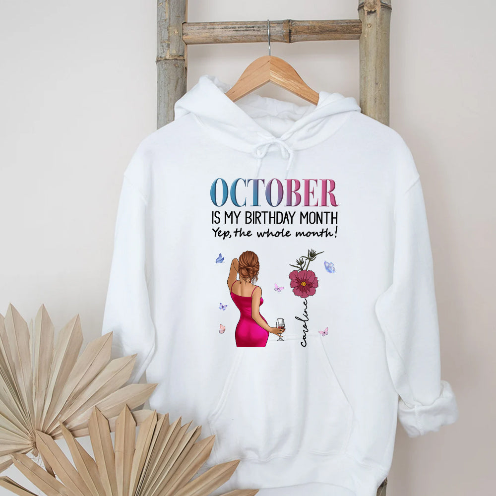 Personalized October Birthday Shirt, Custom Birthday Shirt, Queens are Born In October, October Birthday Shirts For Woman, October Birthday Gifts-YPT-TLQ