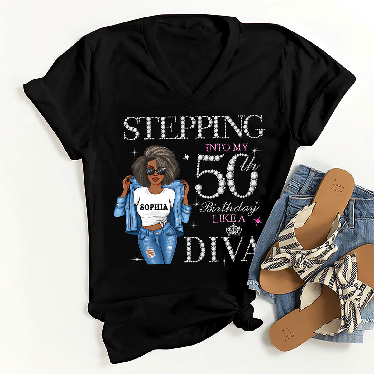 Personalized 50th Birthday Shirts, Custom Birthday Shirts, Turning 50 Shirt, Gifts For Women Turning 50, 50th Birthday Shirts For Her-YPT-HMT
