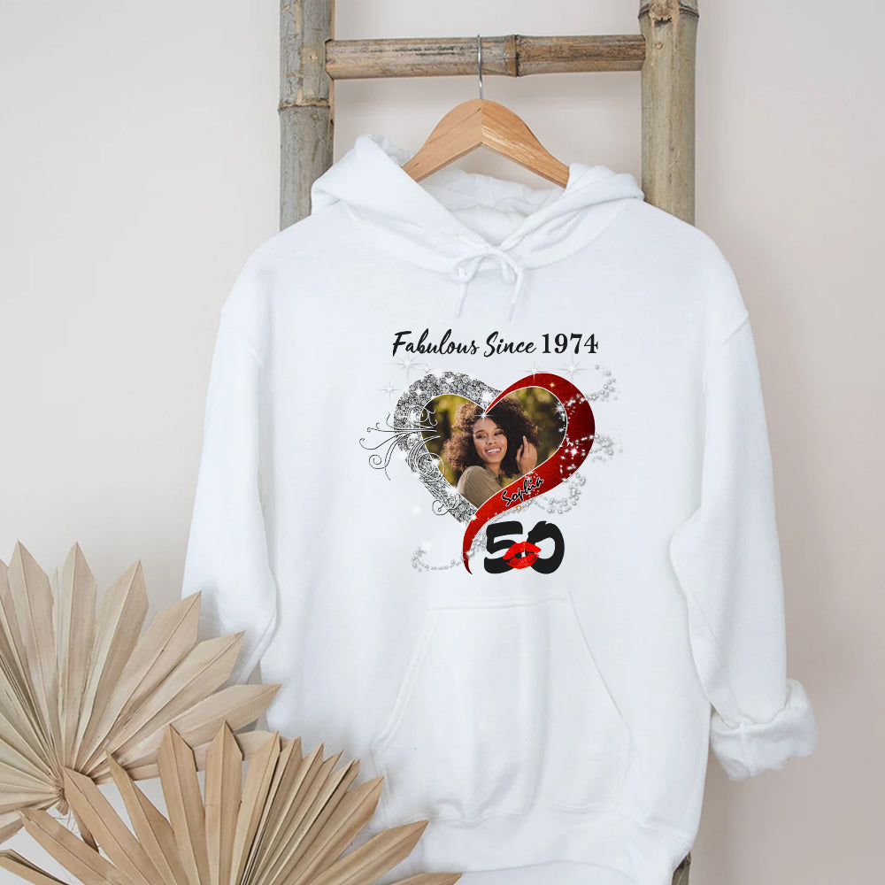 Custom Photo 50&#39;s Birthday Shirt, 50th Birthday Unique T Shirt For Woman, Custom Birthday Shirt, Her Gifts For 50 Years Old, Custom Picture Tee, Personalized Birthday Shirt-YPT-TLQ