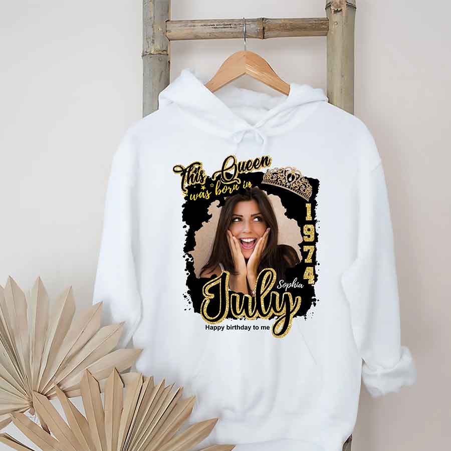 Custom July Birthday Shirt For Woman, Queens Was Born In July Gifts, Melanin Afro Woman Shirt, Black Girl Tee, Afro Queen Gift-YPT-ALK