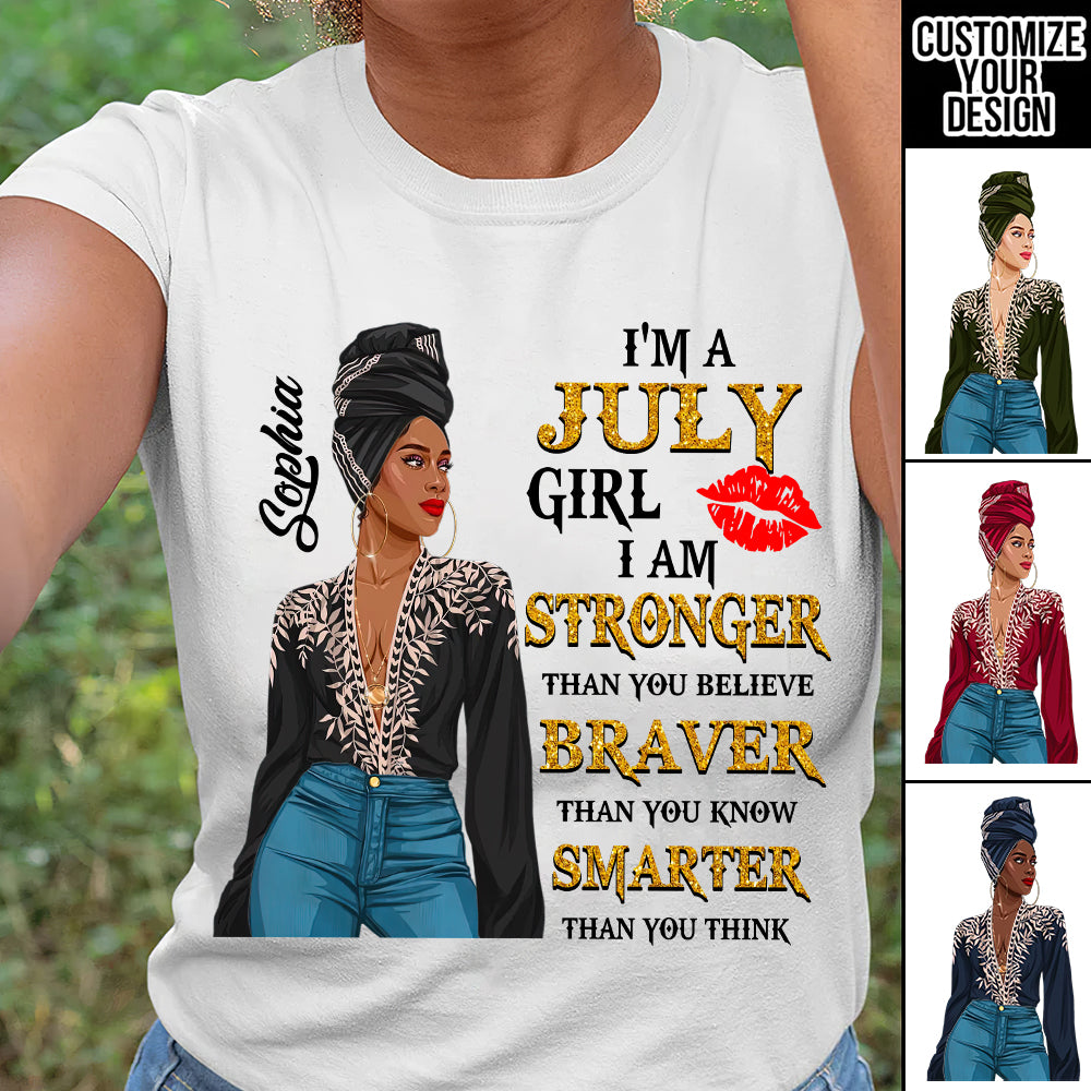 Custom July Birthday Shirt For Woman, Queens Are Born In July Gifts, Melanin Afro Woman Shirt, Black Girl Tee, Afro Queen Gift-YPT-HCT