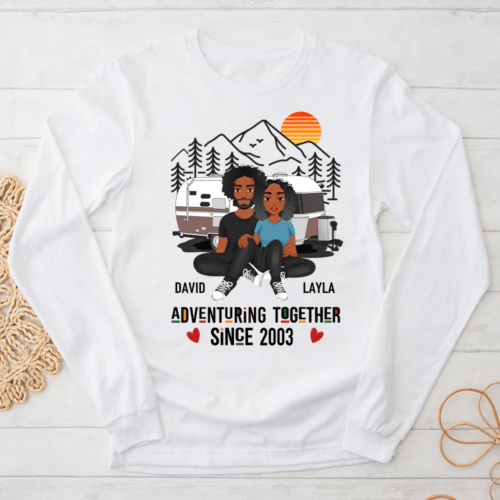 Adventuring Together Since Shirt, Custom T Shirt - Camping Couple Shirt, Camping Lover , Couple Gift