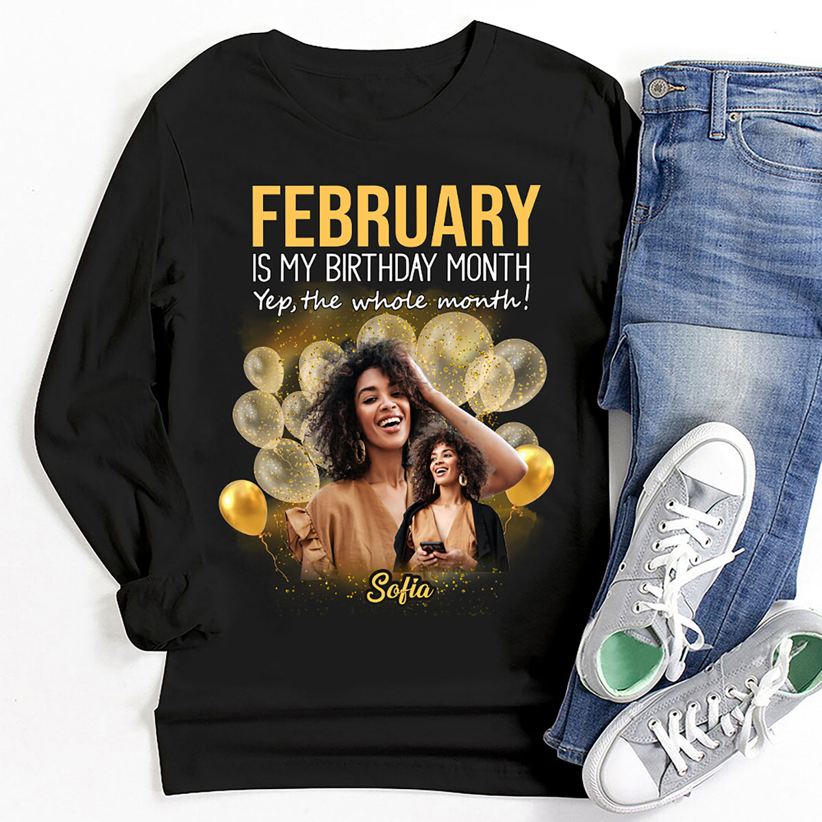 Custom February Birthday Shirt For Woman, Queens Are Born In February Gifts, Melanin Afro Woman Shirt, Black Girl Tee, Afro Queen Gift-YPT-HMT