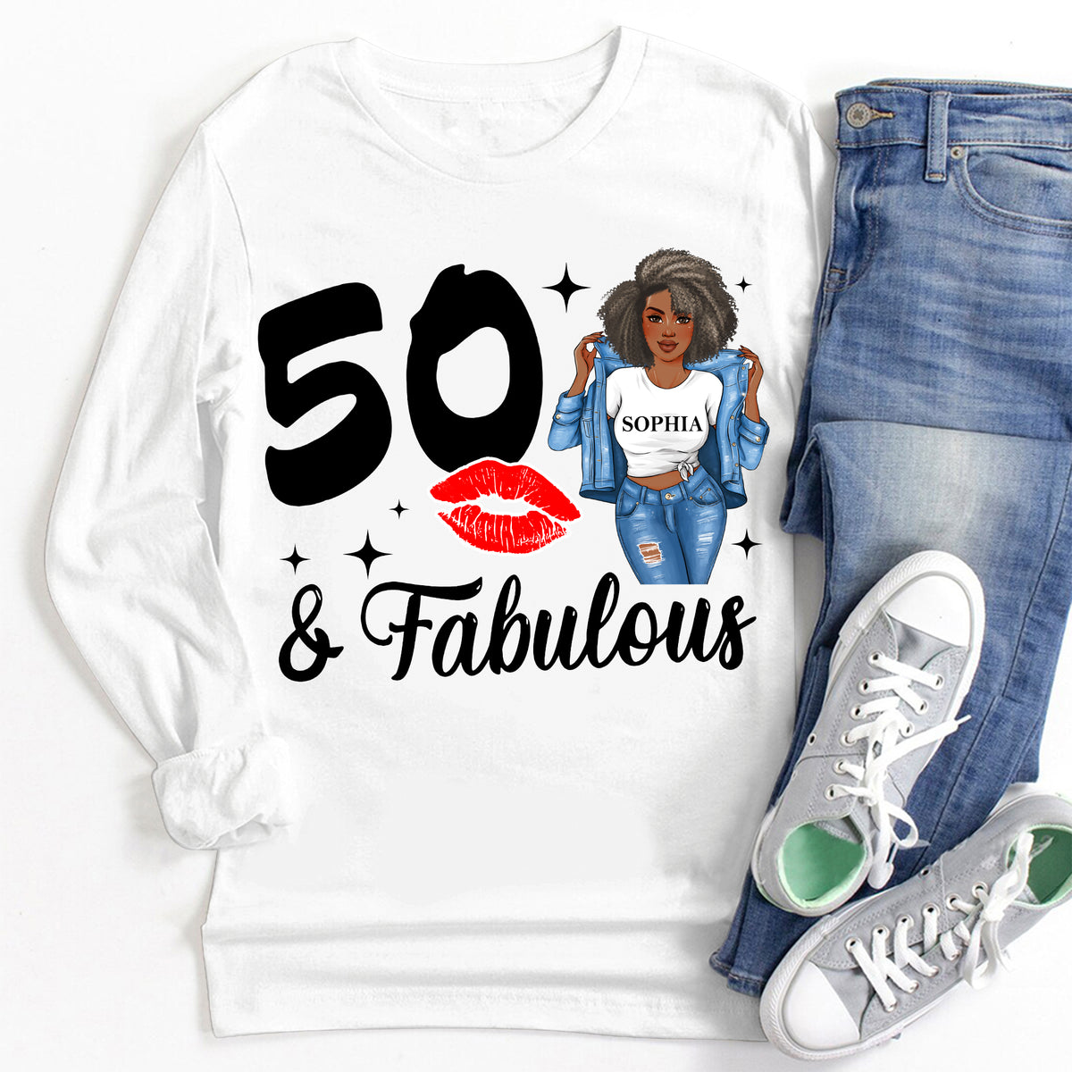 50th Birthday Shirts, Custom Birthday Shirts, Turning 50 Shirt, Gifts For Women Turning 50, 50 And Fabulous Shirt, 50th Birthday Shirts For Her-YPT-TLT