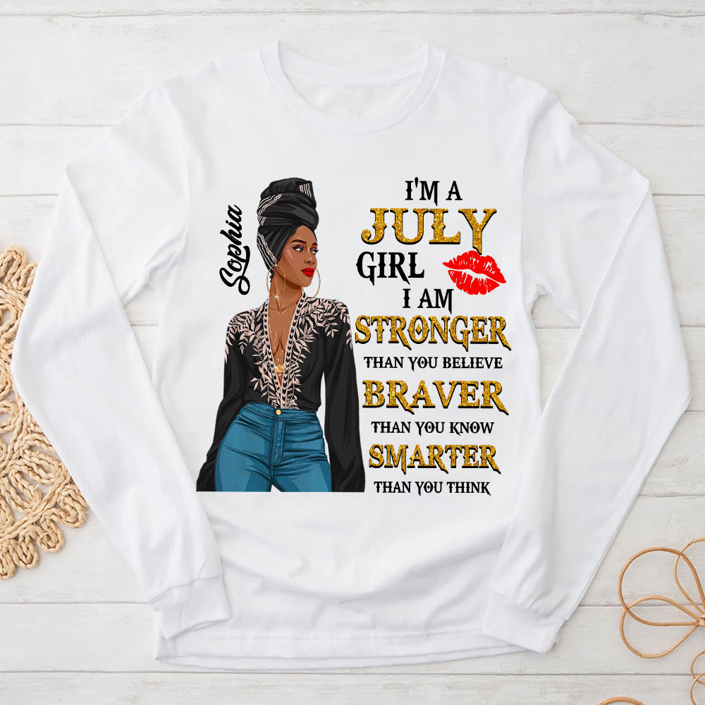 Custom July Birthday Shirt For Woman, Queens Are Born In July Gifts, Melanin Afro Woman Shirt, Black Girl Tee, Afro Queen Gift-YPT-HCT