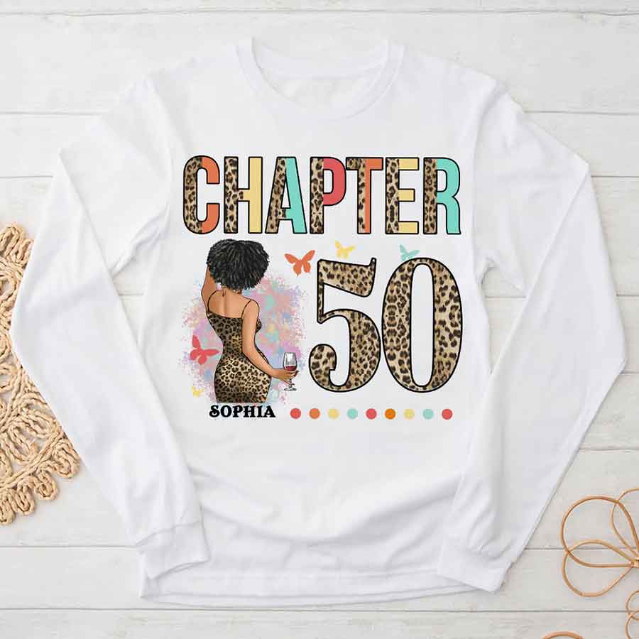 Chapter 50, 50th Birthday Unique T Shirt For Woman, Custom Birthday Shirt, Her Gifts For 50 Years Old , Turning 50 Birthday Cotton Shirt - YPT-HCT