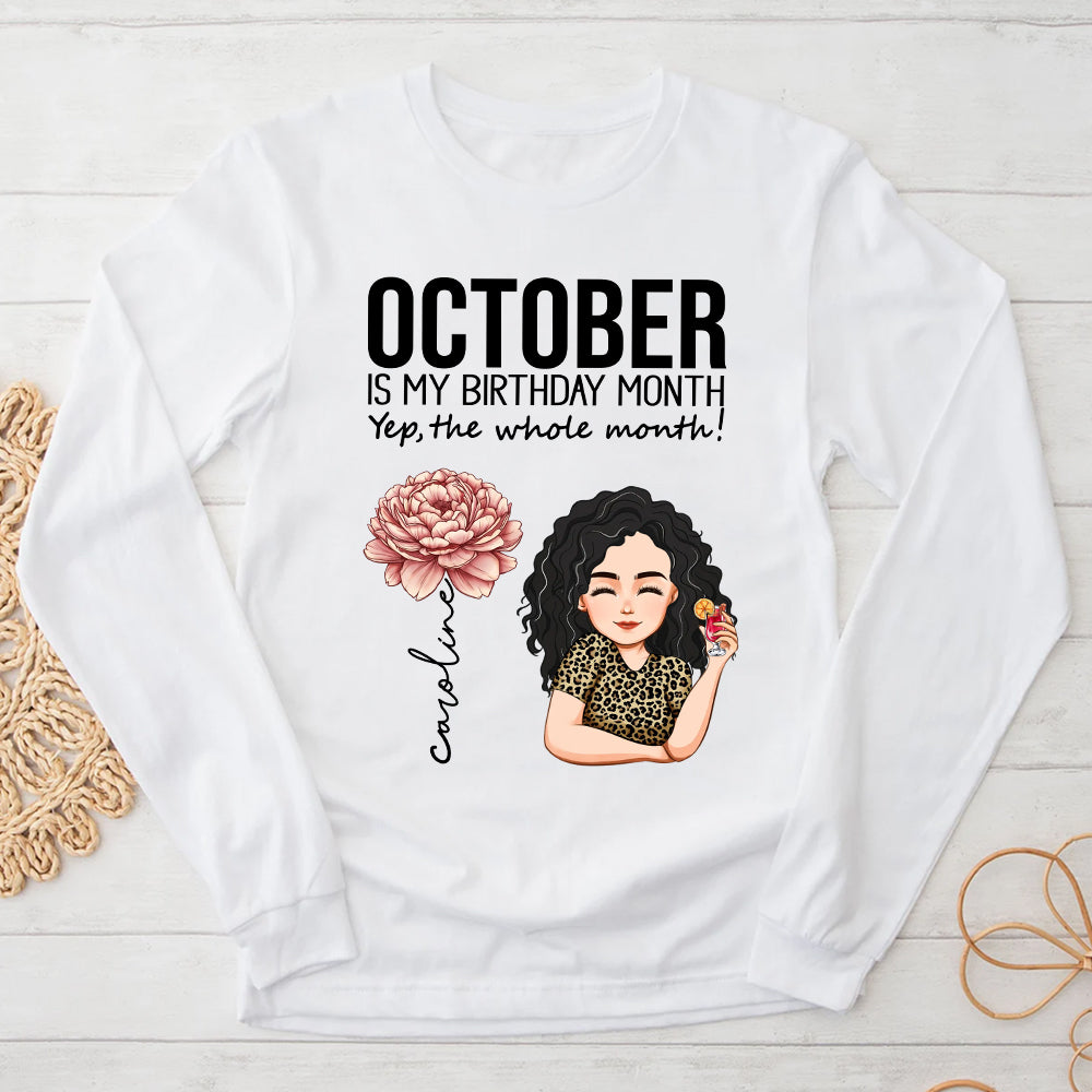Personalized October Birthday Shirt, Custom Birthday Shirt, Queens are Born In October, October Birthday Shirts For Woman, October Birthday Gifts-YPT-TLQ