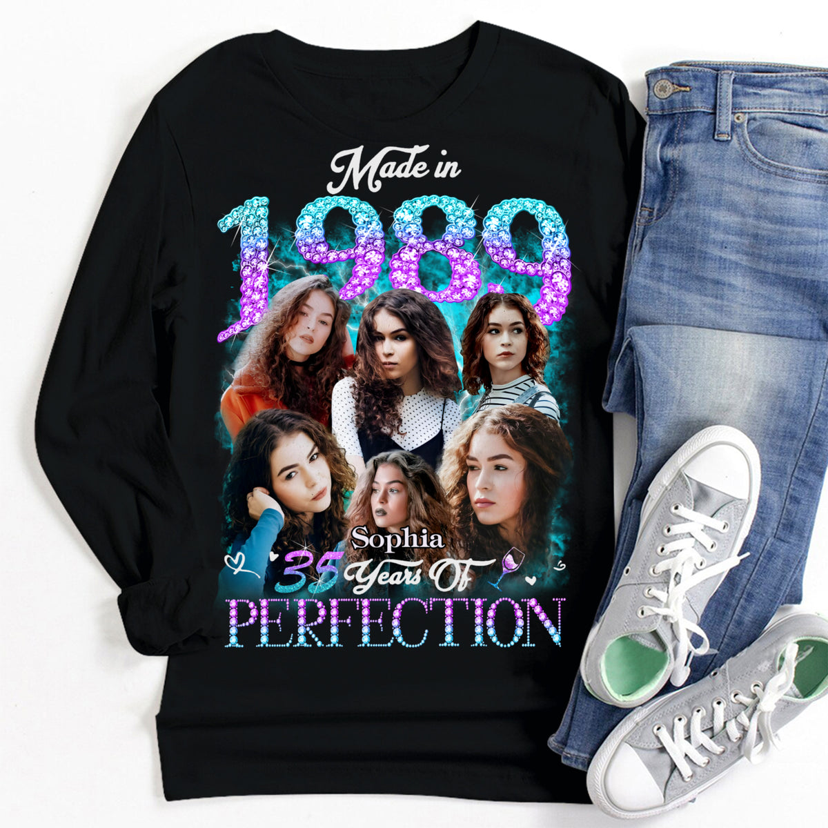 35th Birthday Shirts For Her, Personalised 35th Birthday Gifts, 1989 T Shirt, 35 And Fabulous Shirt, 35th Birthday Shirt Ideas, Gift Ideas 35th Birthday Woman-YPT-TLT