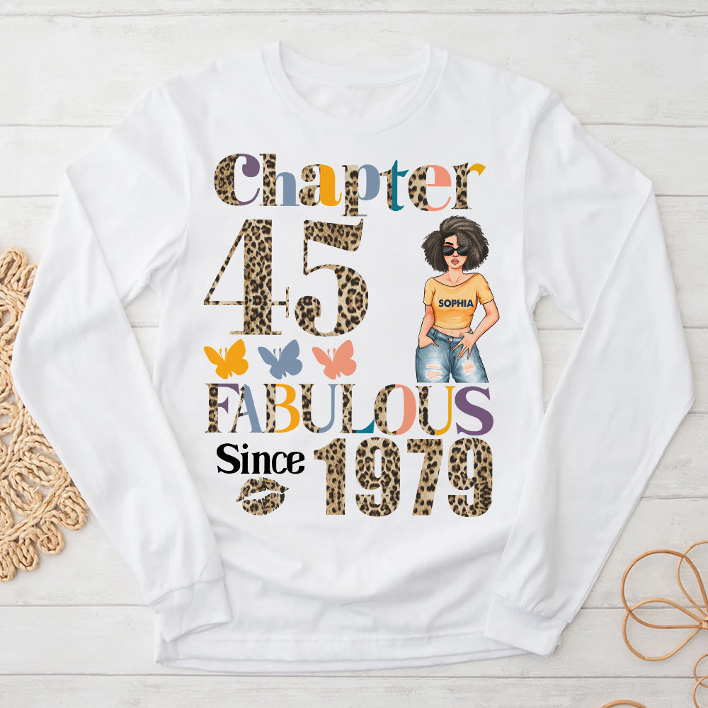 Chapter 45, Fabulous Since 1979 45th Birthday Unique T Shirt For Woman, Custom Birthday Shirt, Her Gifts For 45 Years Old , Turning 45 Birthday Cotton Shirt - YPT-HCT