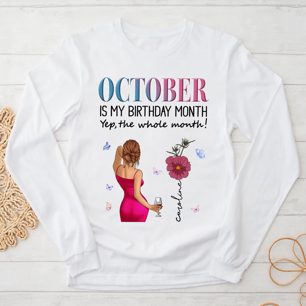 Personalized October Birthday Shirt, Custom Birthday Shirt, Queens are Born In October, October Birthday Shirts For Woman, October Birthday Gifts-YPT-TLQ