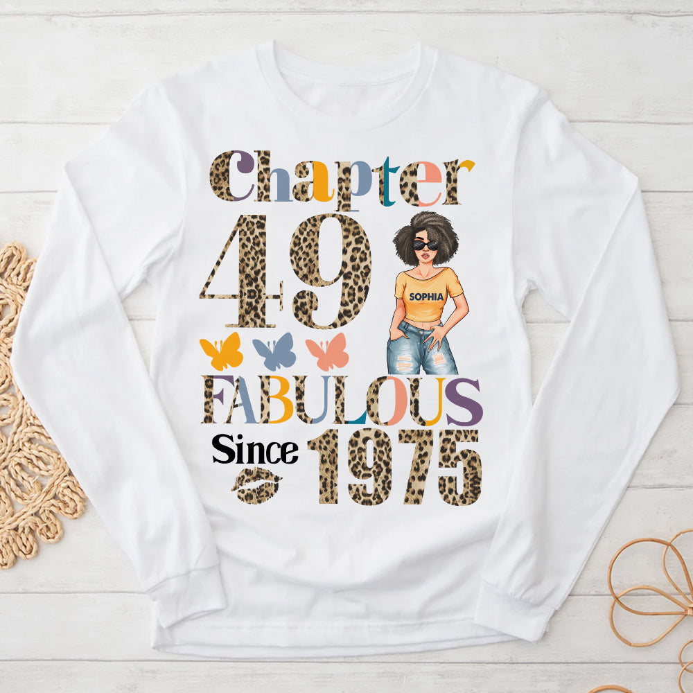 Chapter 49, Fabulous Since 1975 49th Birthday Unique T Shirt For Woman, Custom Birthday Shirt, Her Gifts For 49 Years Old , Turning 49 Birthday Cotton Shirt - YPT-HCT