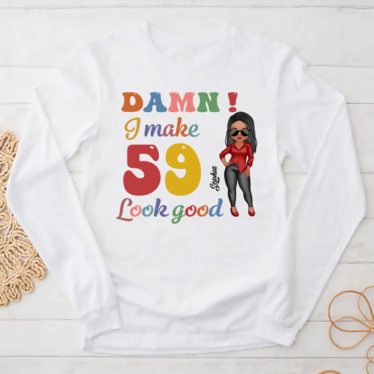 59th Birthday Shirts, Custom Birthday Shirts, Turning 59 Shirt, Gifts For Women Turning 59, 59 And Fabulous Shirt, 1965 Shirt - ALK