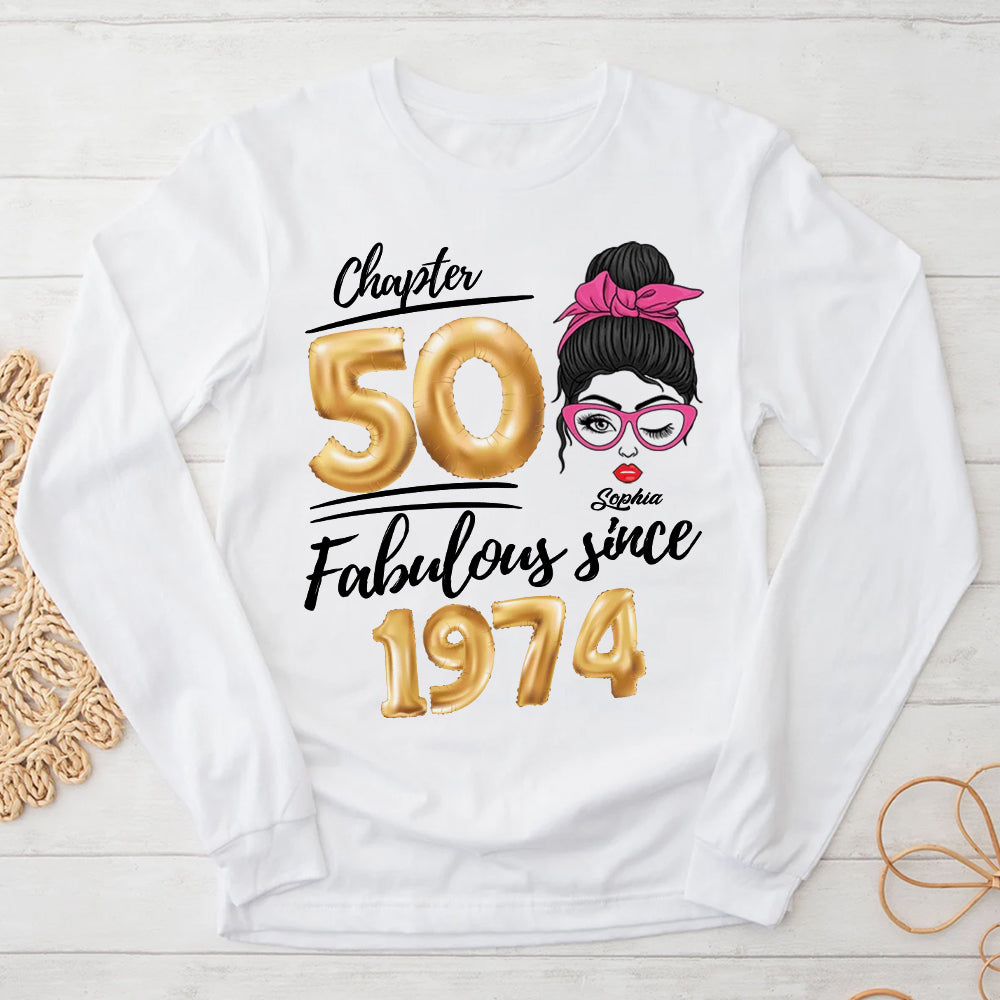 50th Birthday Shirts, Custom Birthday Shirts, Turning 50 Shirt, Gifts For Women Turning 50, 50 And Fabulous Shirt, 1974 Shirt - HCT