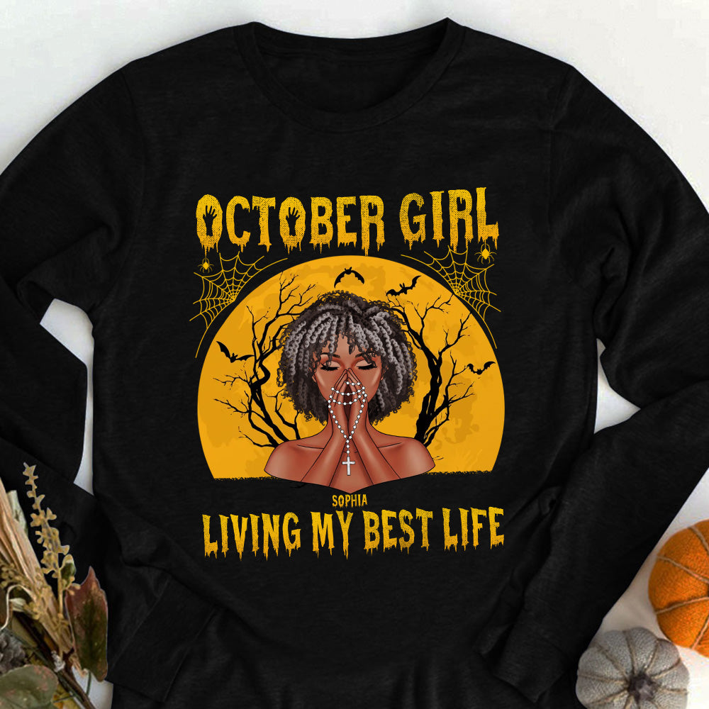 October Birthday Shirt, Custom Birthday Shirt, Queen Was Born In October Birthday Shirts For Woman
