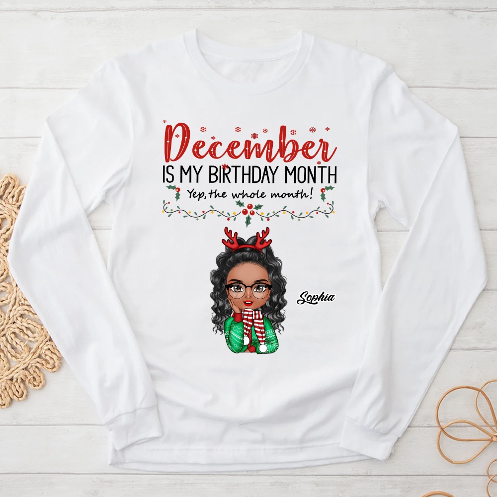 December Birthday Shirt, Custom Birthday Shirt, Queens Born In December, December Birthday Gifts For Afro Woman, December Birthday Gifts