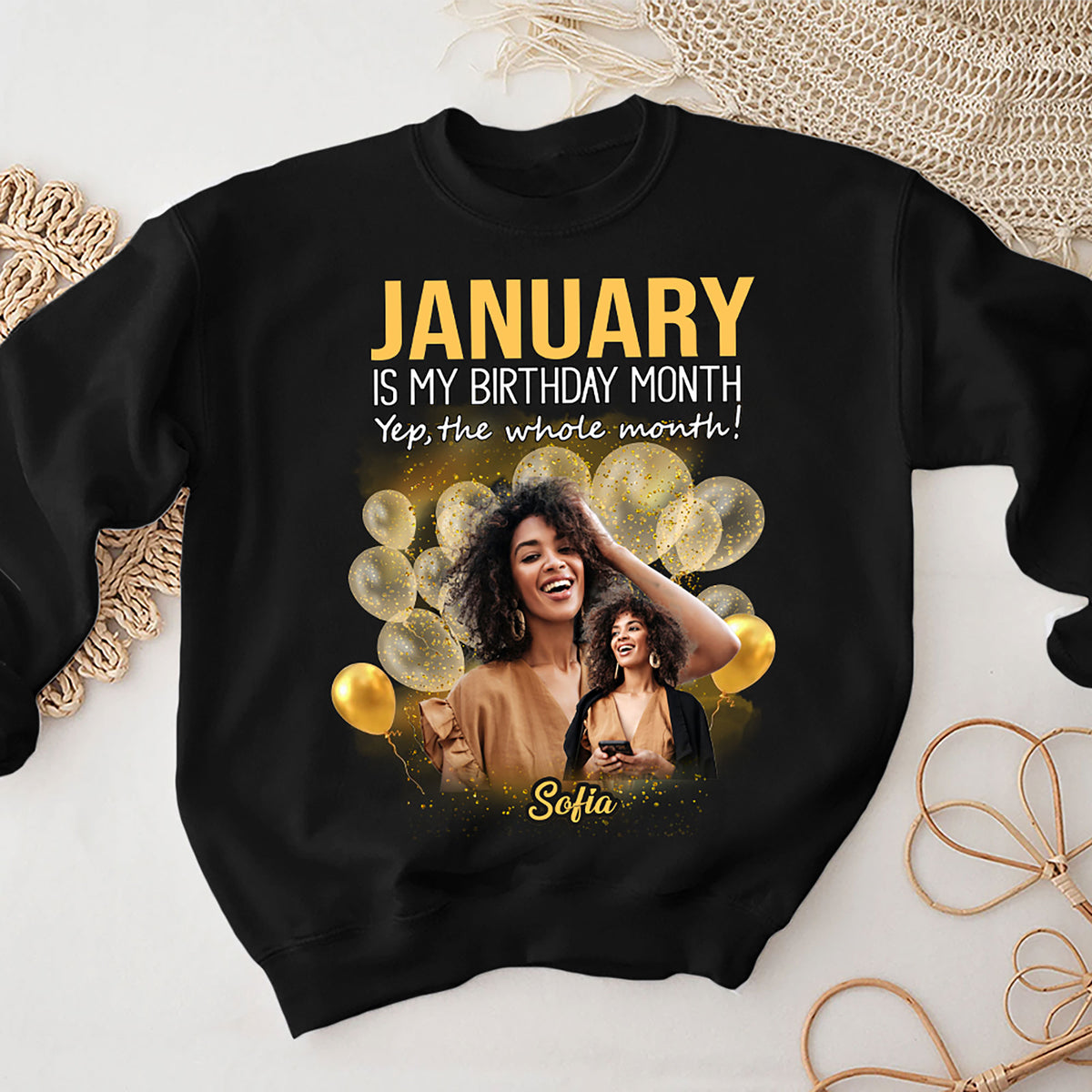 Custom January Birthday Shirt For Woman, Queens Are Born In January Gifts, Melanin Afro Woman Shirt, Black Girl Tee, Afro Queen Gift-YPT-HMT