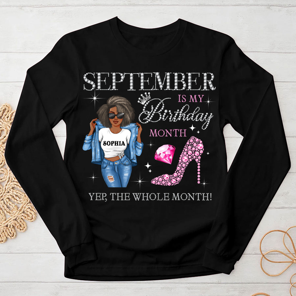 September Birthday Shirt, Custom Birthday Shirt, Queens Born In September, September Birthday Shirts For Woman, September Birthday Gifts, September Is My Birthday Month, Yep The Whole Month-YPT-HMT