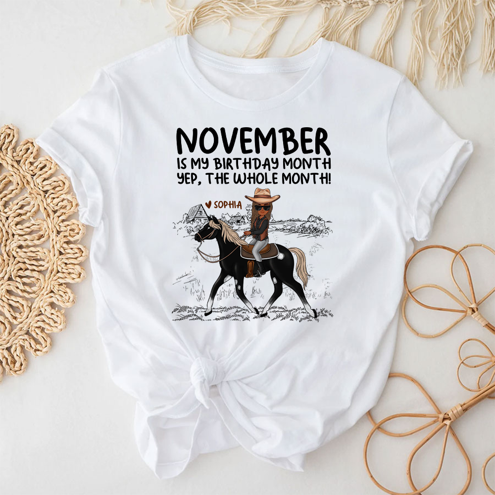 November Birthday Shirt, Custom Birthday Shirt, November Birthday Shirts For Woman, November Birthday Gifts, Who loves Horses