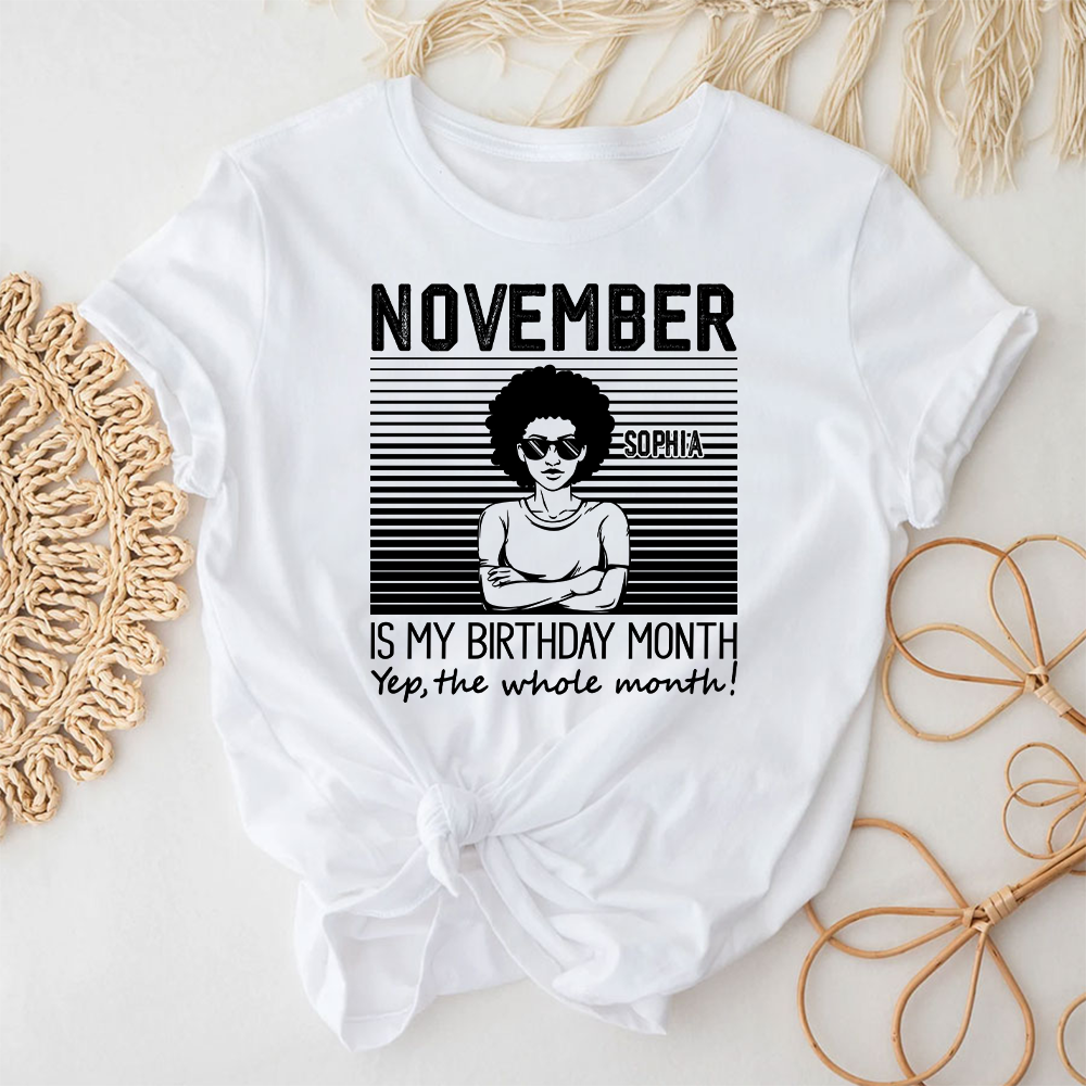 November Birthday Shirt, Custom Birthday Shirt, Queen Was Born In November, November Birthday Shirts For Woman, November Birthday Gifts